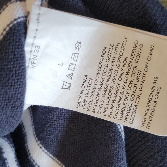 Nautica women's 100% cotton navy/white nautical stripe sweater - Picture 5 of 5